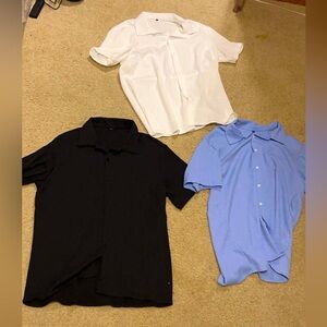 3 Piece Set of short sleeve button ups
